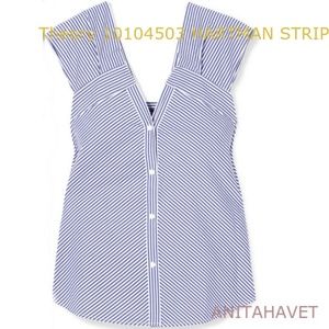 THEORY Hartman Stripe Cold Shoulder